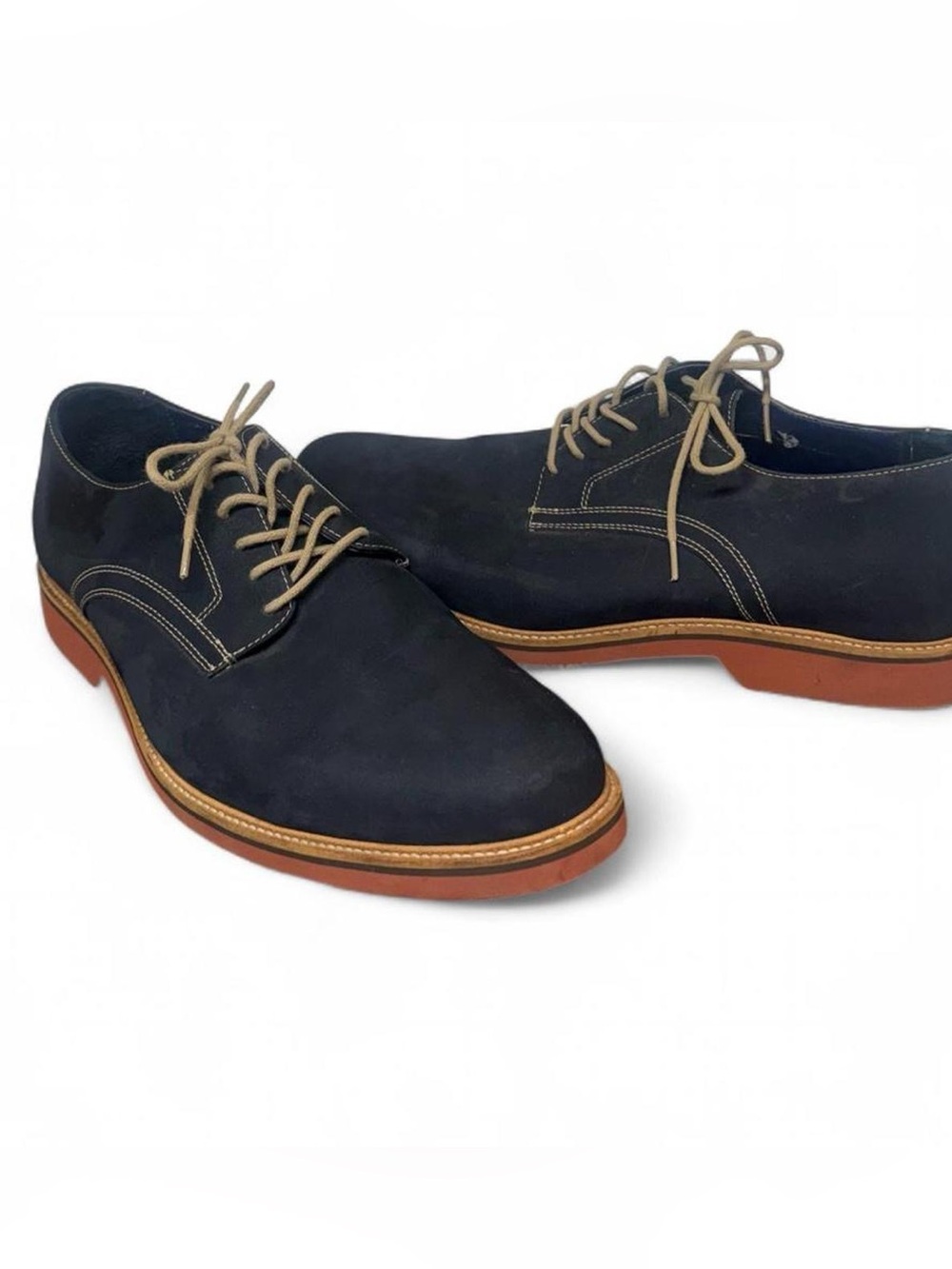 Men's Classic Navy Blue Suede Dress Shoes, Size 13,